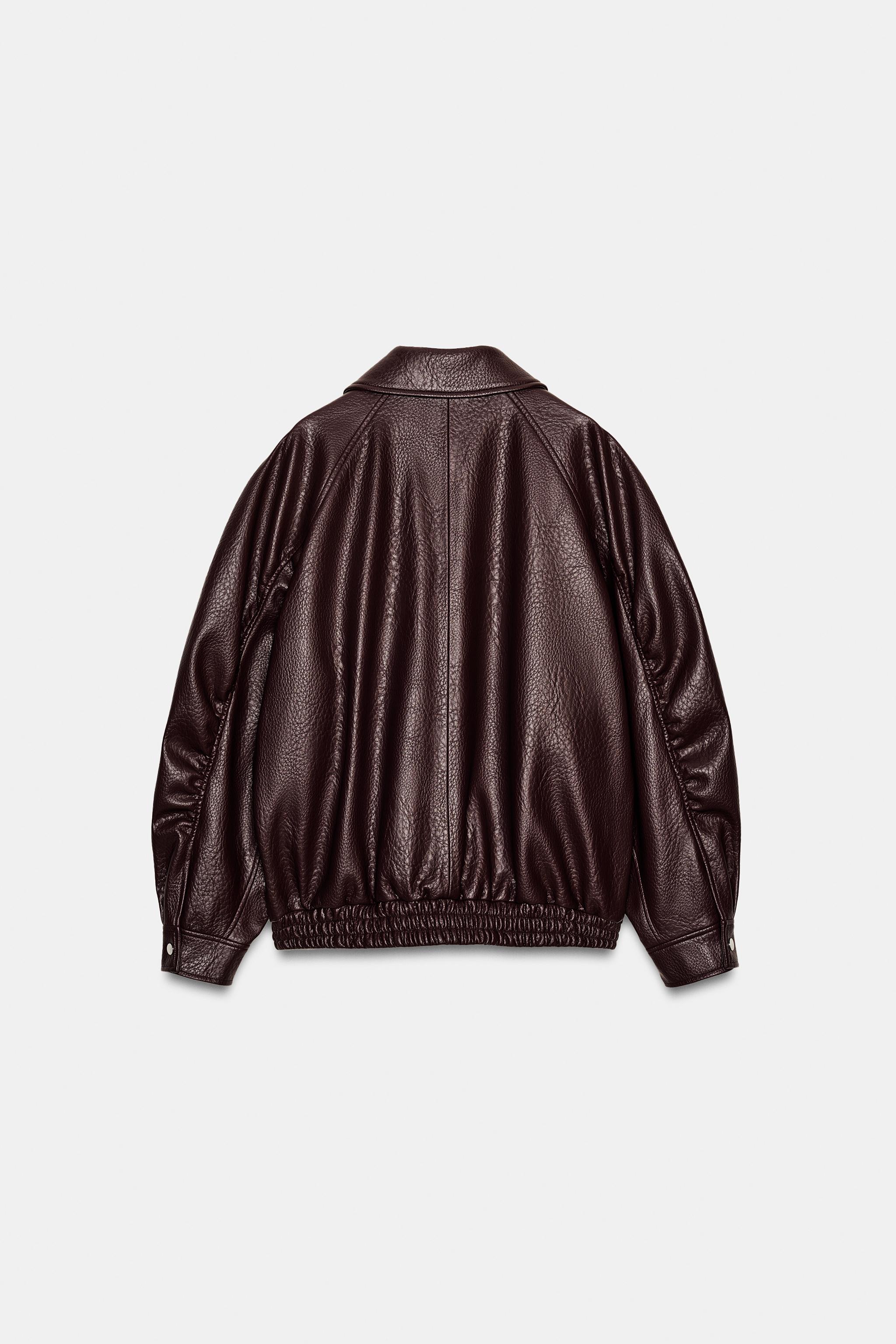 BLOUSON BOMBER EFFET MATIÈRE SYNTHÉTIQUE